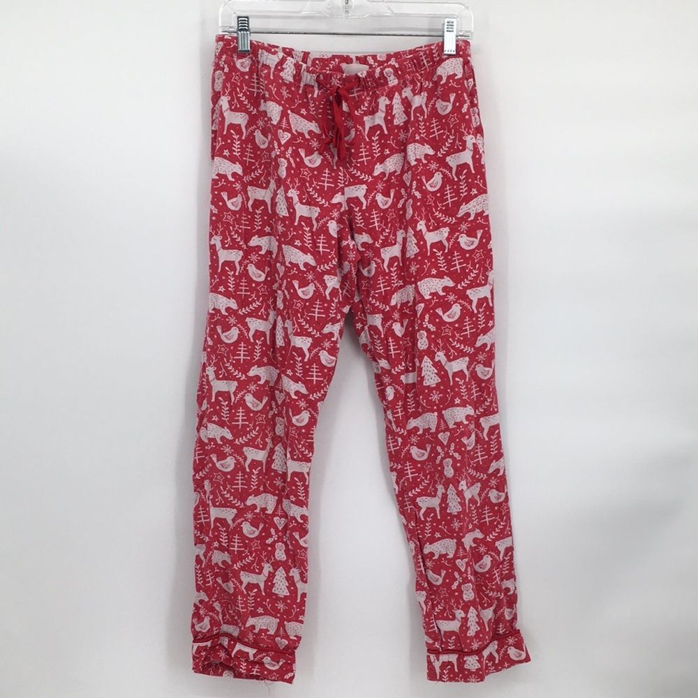 Wondershop Christmas Red Cozy Reindeer Pajama Pants Straight Leg Women's Small